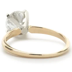 14 Karat Yellow Gold Round Brilliant Cut Diamond Engagement Ring