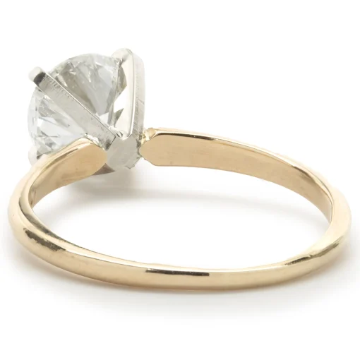 14 Karat Yellow Gold Round Brilliant Cut Diamond Engagement Ring
