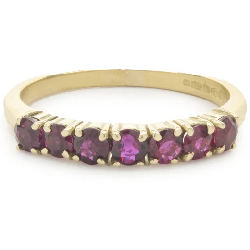 14 Karat Yellow Gold Ruby Band