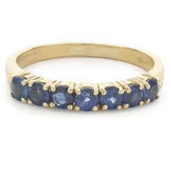 14 Karat Yellow Gold Sapphire Band