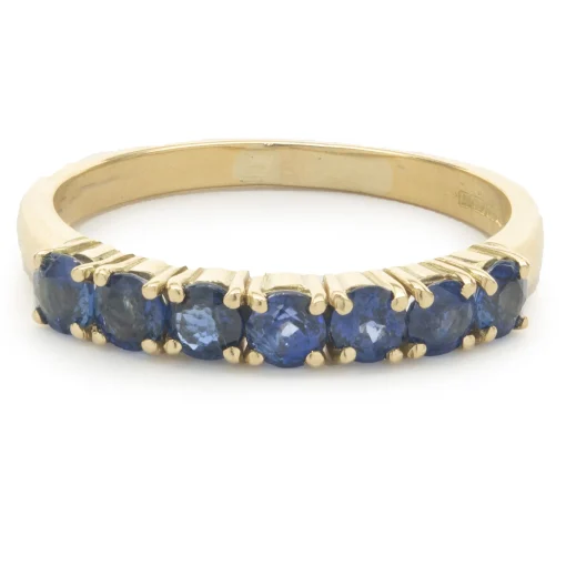 14 Karat Yellow Gold Sapphire Band