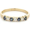 14 Karat Yellow Gold Sapphire and Diamond Band