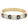 18 Karat Yellow Gold Sapphire and Diamond Band