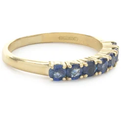 14 Karat Yellow Gold Sapphire Band