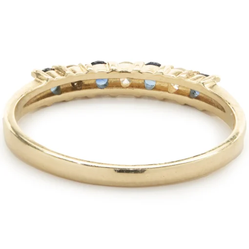 14 Karat Yellow Gold Sapphire and Diamond Band