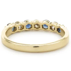 18 Karat Yellow Gold Sapphire and Diamond Band