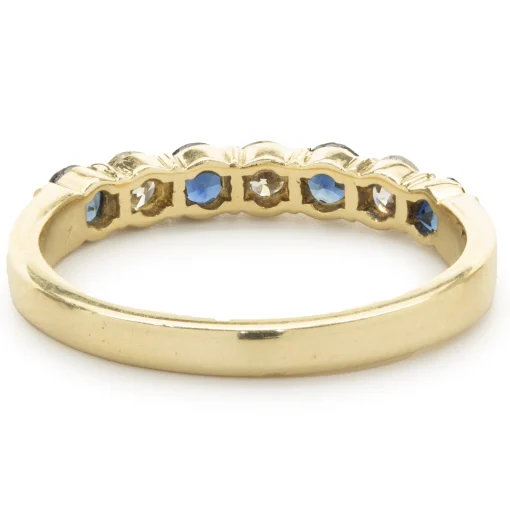 18 Karat Yellow Gold Sapphire and Diamond Band