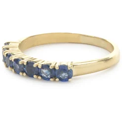 14 Karat Yellow Gold Sapphire Band