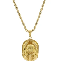 14 Karat Yellow Gold Scarab Necklace