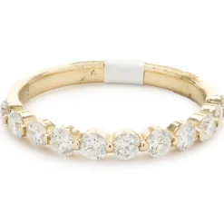 14 Karat Yellow Gold Shared Prong Diamond Band