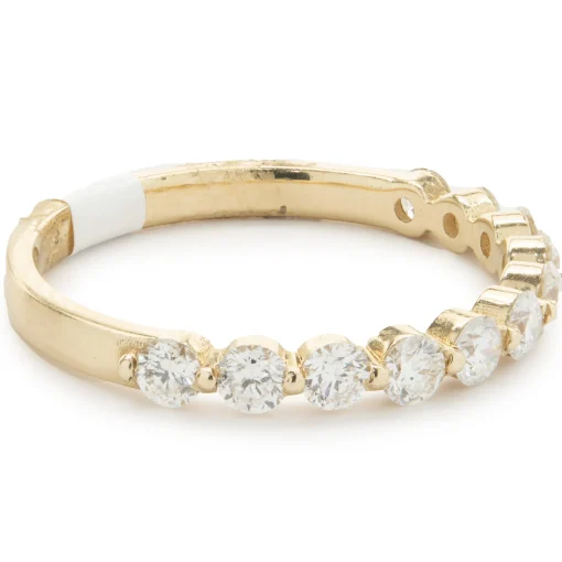 14 Karat Yellow Gold Shared Prong Diamond Band