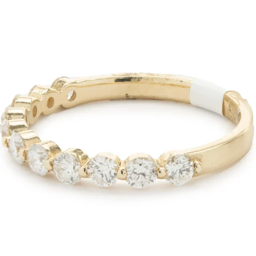 14 Karat Yellow Gold Shared Prong Diamond Band