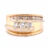 14 Karat Yellow Gold Stacked Bypass Diamond Ring