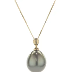 14 Karat Yellow Gold Tahitian Pearl Necklace