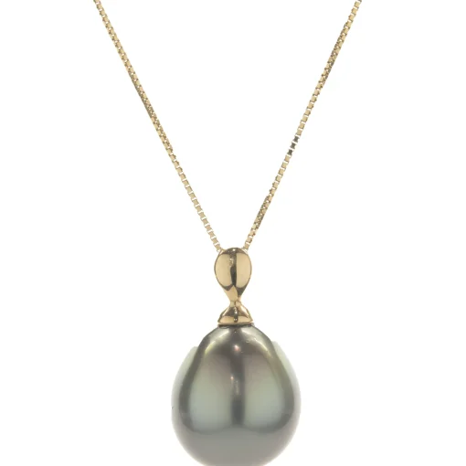 14 Karat Yellow Gold Tahitian Pearl Necklace