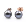 14 Karat Yellow Gold Tahitian Pearl Stud Earrings