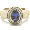 18 Karat Yellow Gold Tanzanite and Diamond Ring