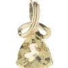 14 Karat Yellow Gold Trillion Cut Citrine Slide Pendant