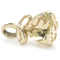 14 Karat Yellow Gold Trillion Cut Citrine Slide Pendant