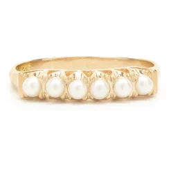 18 Karat Yellow Gold Vintage Pearl Band