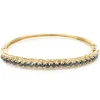 14 Karat Yellow Gold Vintage Sapphire Bangle Bracelet