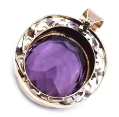 10 Karat Yellow Gold Vintage Amethyst Pendant