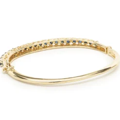 14 Karat Yellow Gold Vintage Sapphire Bangle Bracelet