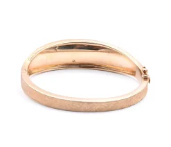 14 Karat Yellow Gold Vintage Jade Bee and Diamond Bangle Bracelet
