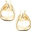 14 Karat Yellow Gold X Drop Earrings