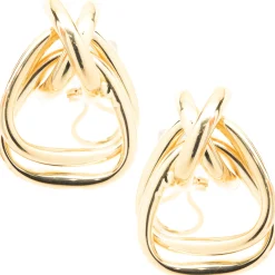 14 Karat Yellow Gold X Drop Earrings