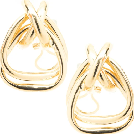 14 Karat Yellow Gold X Drop Earrings