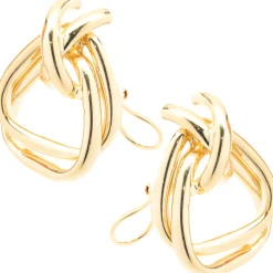 14 Karat Yellow Gold X Drop Earrings