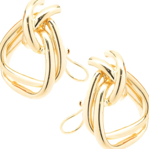 14 Karat Yellow Gold X Drop Earrings