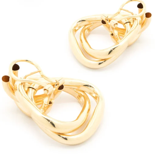 14 Karat Yellow Gold X Drop Earrings