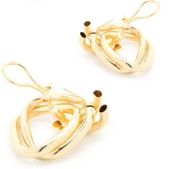 14 Karat Yellow Gold X Drop Earrings