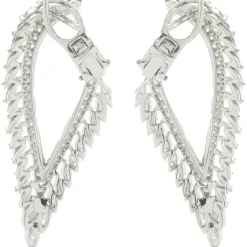 Kat Florence 18 Karat White Gold Diamond Wing Earrings
