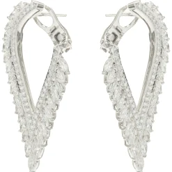 Kat Florence 18 Karat White Gold Diamond Wing Earrings