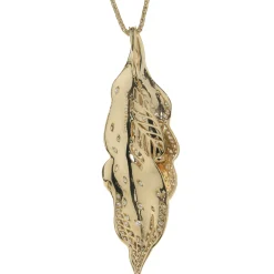 Kat Florence 18 Karat Yellow Gold Diamond Leaf Necklace