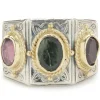 Konstantino Sterling Silver & 18 Karat Yellow Gold Multi Colored Tourmaline Ring