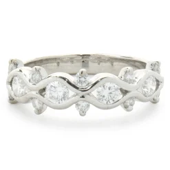 Kwiat 18 Karat White Gold Diamond Floral Band