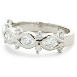 Kwiat 18 Karat White Gold Diamond Floral Band