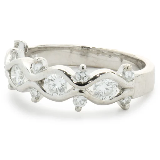 Kwiat 18 Karat White Gold Diamond Floral Band