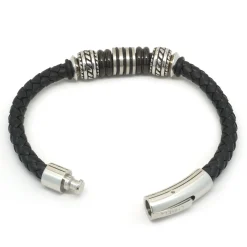 Leather Bracelet with Sterling Silver Stations