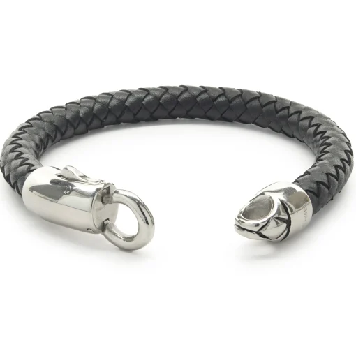 Leather Wrap Bracelet with Stainless Clasp