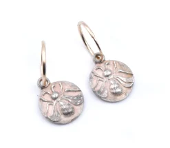 Lee Brevard 14 Karat Yellow Gold and Sterling Silver Fly Huggie Hoop Earrings