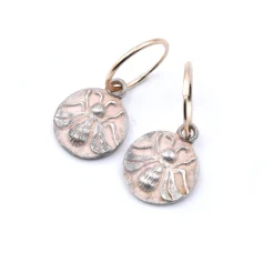 Lee Brevard 14 Karat Yellow Gold and Sterling Silver Fly Huggie Hoop Earrings