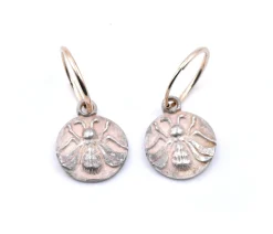 Lee Brevard 14 Karat Yellow Gold and Sterling Silver Fly Huggie Hoop Earrings