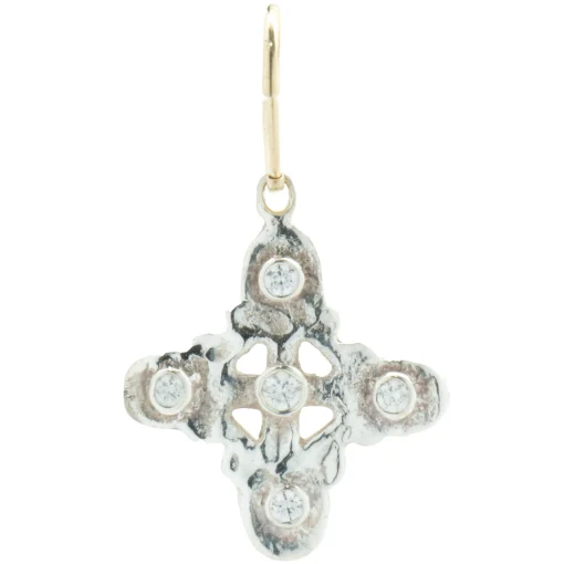 Lee Brevard Sterling Silver Five Stone Signature Cross Charm