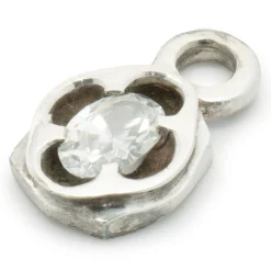 Lee Brevard Sterling Silver Marquise CZ Charm