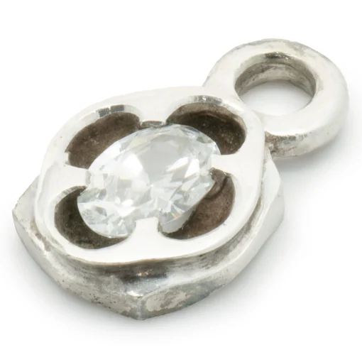 Lee Brevard Sterling Silver Marquise CZ Charm
